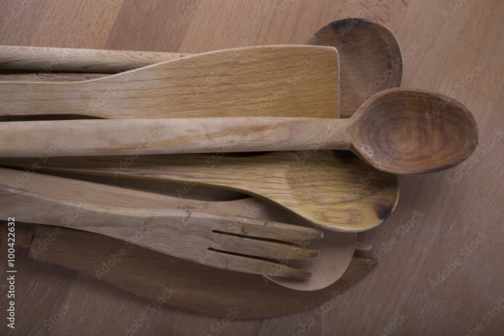 wooden forks, spoons and knives