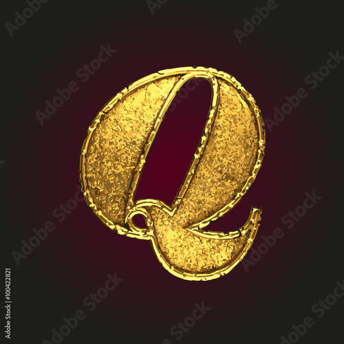 q vector golden letter