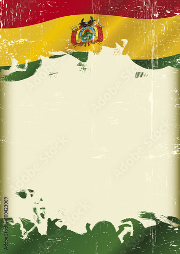 Bolivian Flag grunge background