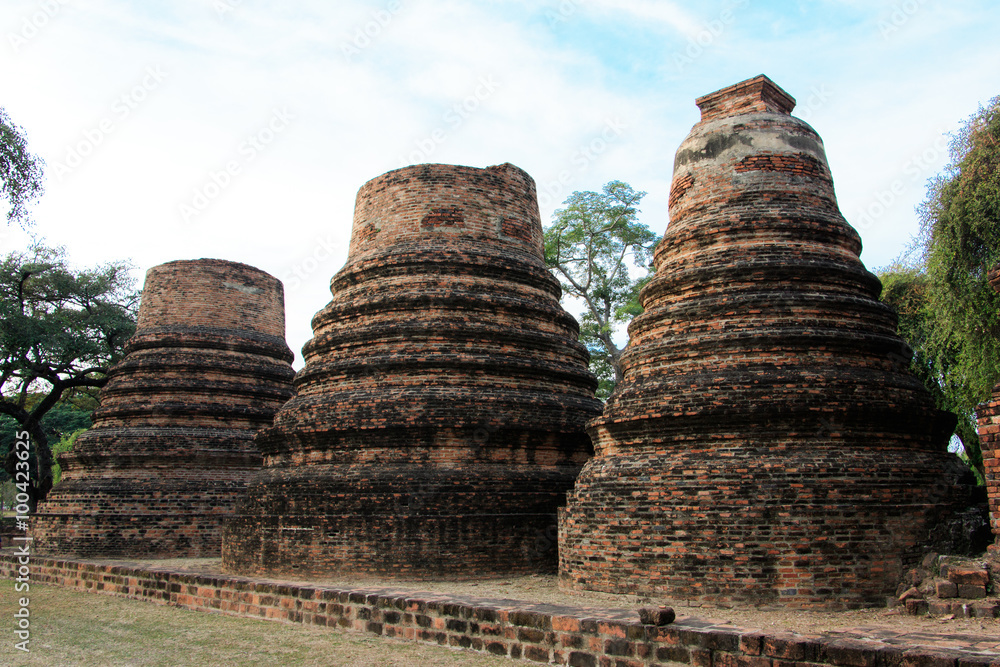 The Beautiful Ancient Temple, A broken Buddha, Stupa at Wat Phra Ram Ayutthaya The Beautiful Ancient Temple, A broken Buddha, Stupa at Wat Phra Ram Ayutthaya