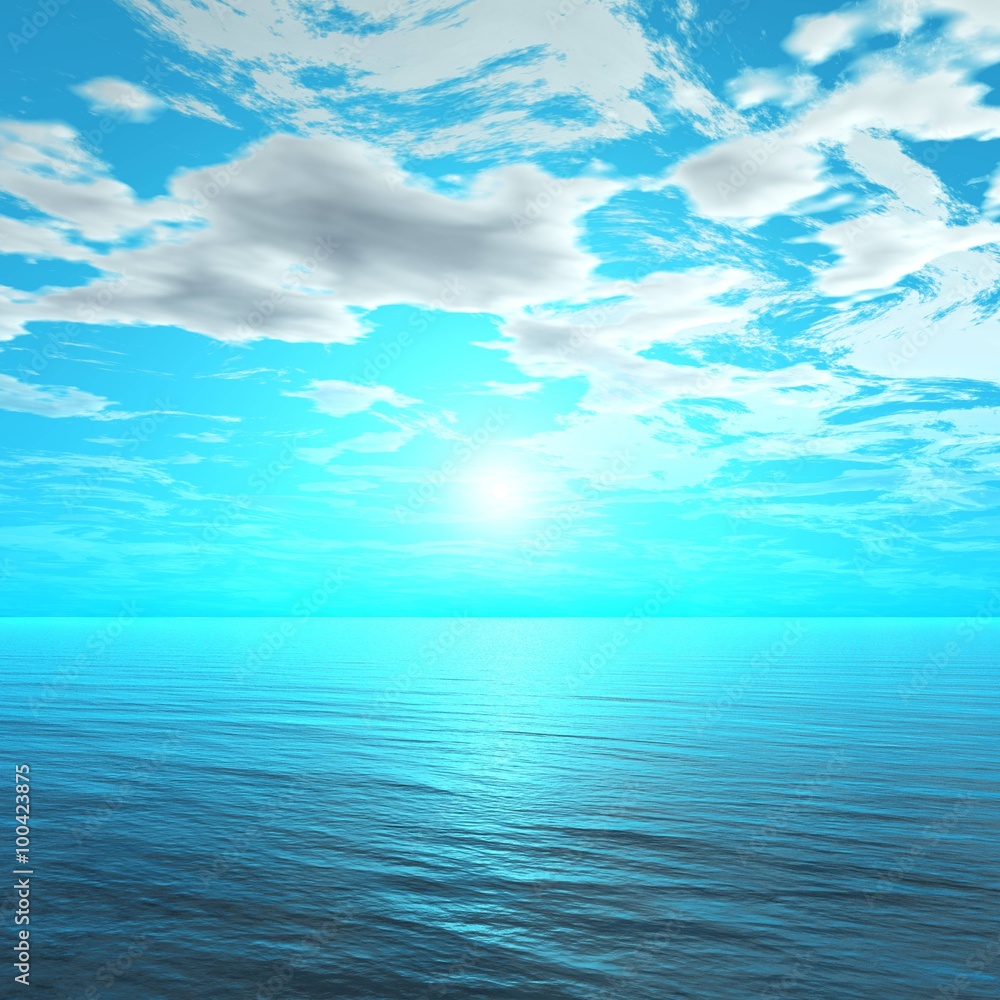Obraz premium Marine sunset, sunrise over the sea, the light over the sea