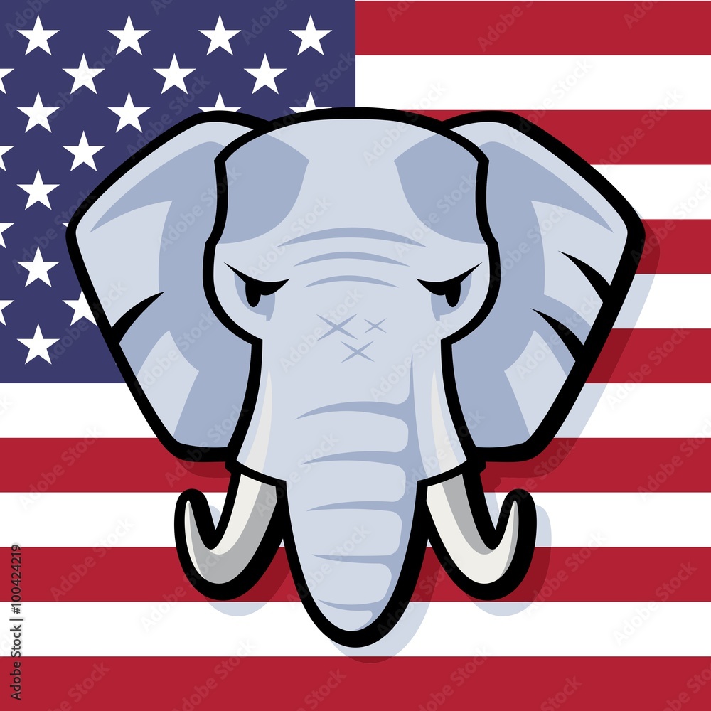 Fotografie Republican Party Elephant American Vector Background Poster