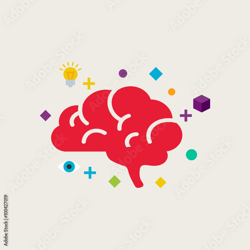 Brain training vector illustration