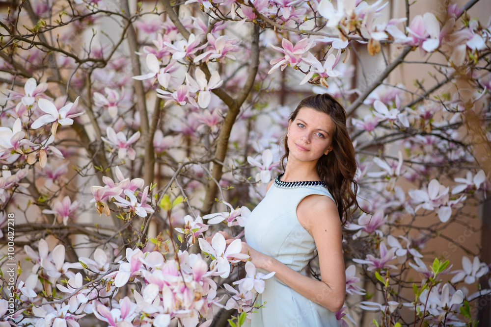 beautiful woman in garden beautiful woman in garden