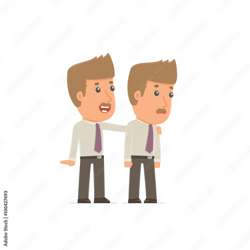 Good Character Broker cares and helps to his friend in difficult Good Character Broker cares and helps to his friend in difficult