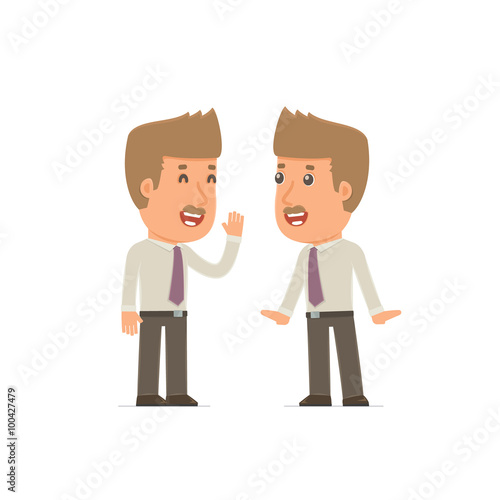 Cunning Character Broker gossiping and telling secret to his fri