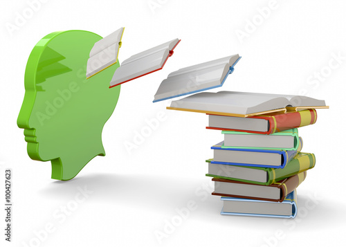 Cuadro en lienzo Thinking of Book - 3D