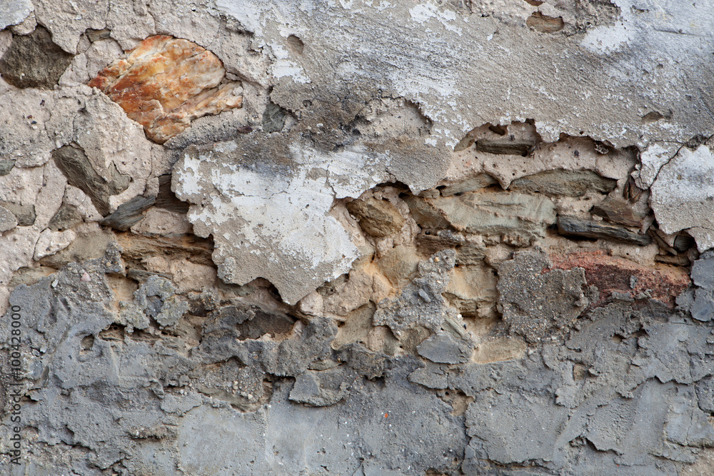 Fototapeta premium Old grey building wall