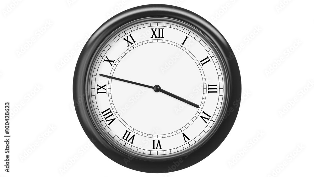 Clock with Roman Numerals. HD 1080. Loop. Isolated on White. Clock with Roman Numerals. HD 1080. Loop. Isolated on White.