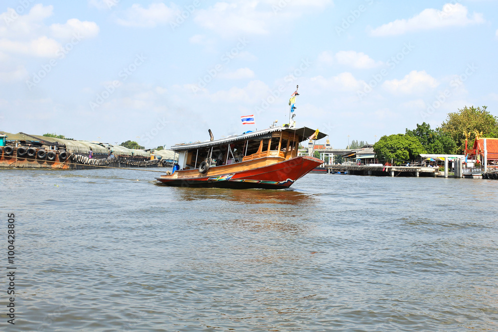 Boat on Chao Phraya river ,Nonthaburi ,Thailand. Boat on Chao Phraya river ,Nonthaburi ,Thailand.