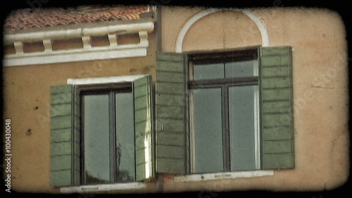 Wallpaper Mural Stucco Window. Vintage stylized video clip. Torontodigital.ca