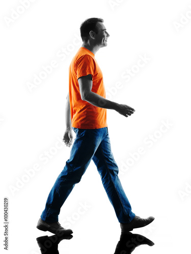 man Walking silhouette isolated