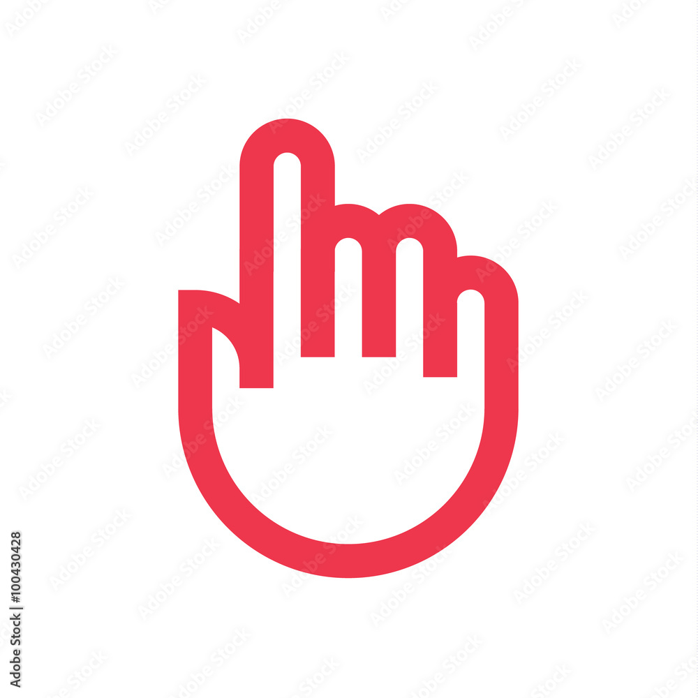 Touch Finger pointer icon outline line flat style trend Touch Finger pointer icon outline line flat style trend