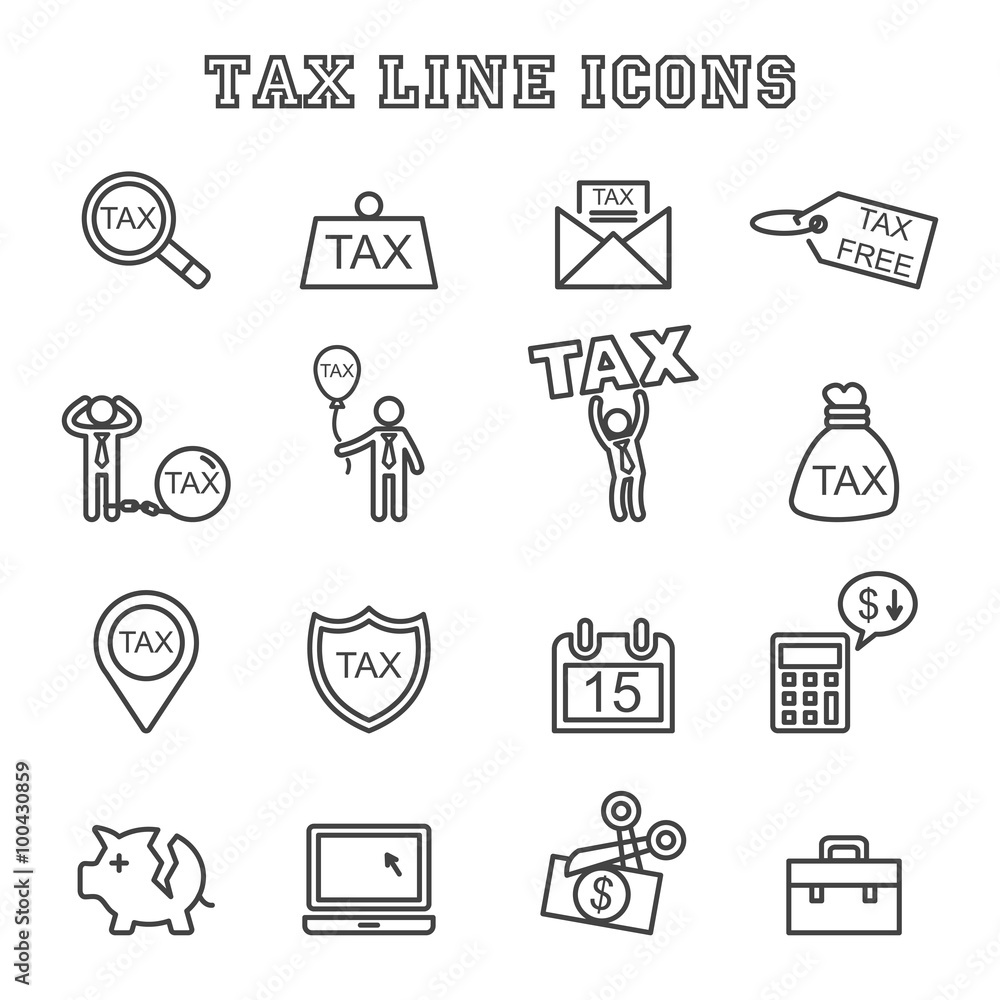 tax line icons tax line icons