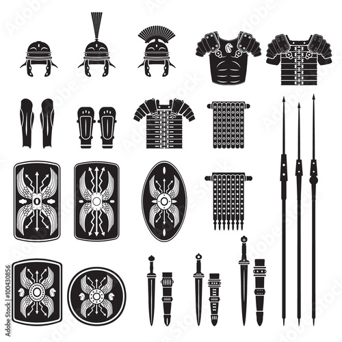 Warriors series - Roman army equipment vector