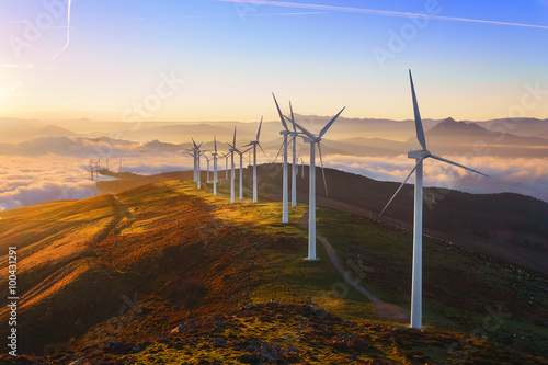 wind turbines in Oiz eolic park photo
