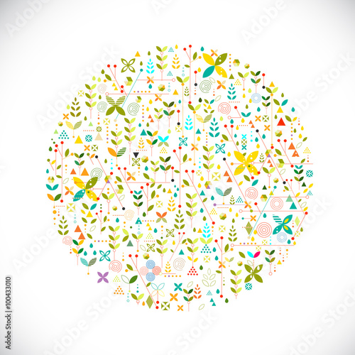 Abstract graphic circle shape of nature concept