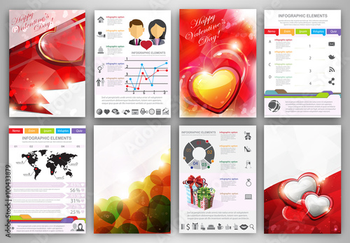 Valentine's day Infographic template brochure