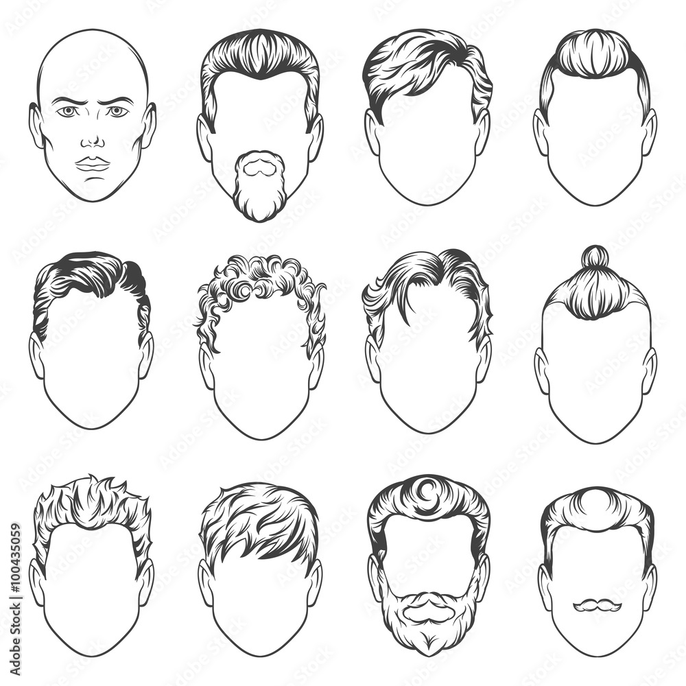 men hairstyles. vector illustration. Stock Vector | Adobe Stock