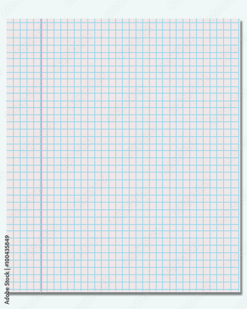 ? Page of notebook in the box on a white background