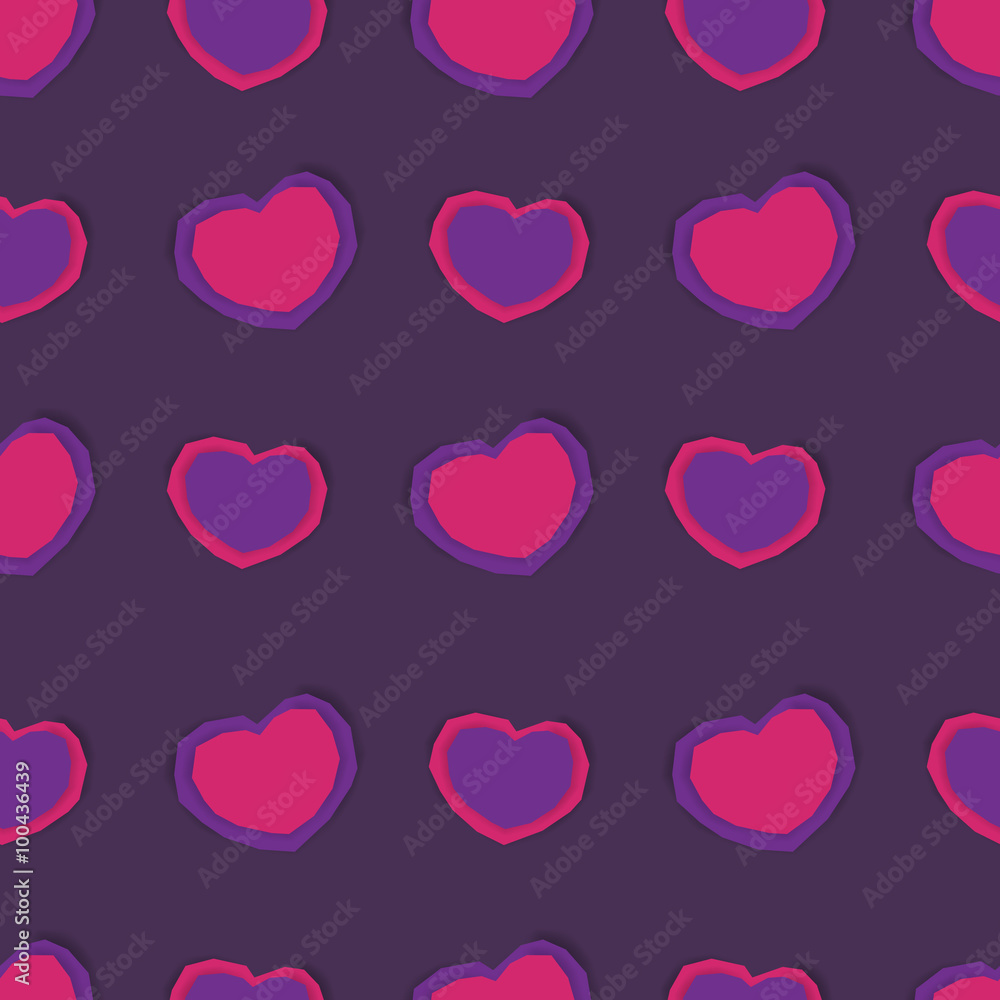 Purple paper heart pattern
