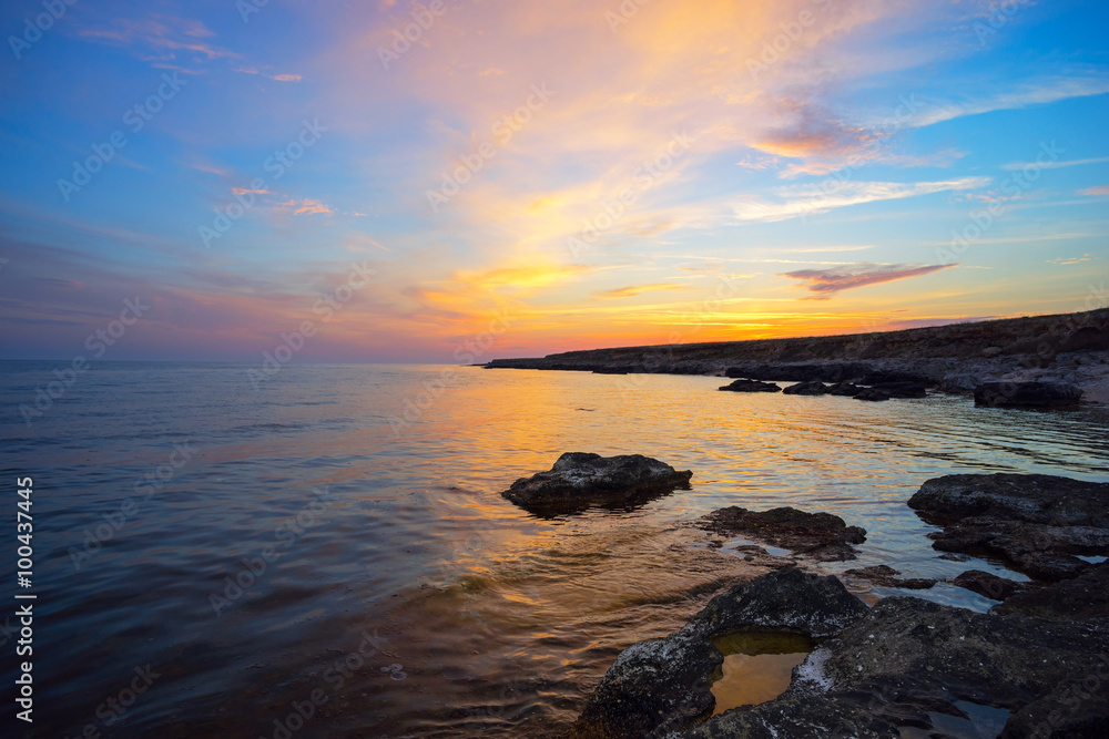 Beautiful sky at sunset on the black sea. Beautiful sky at sunset on the black sea.