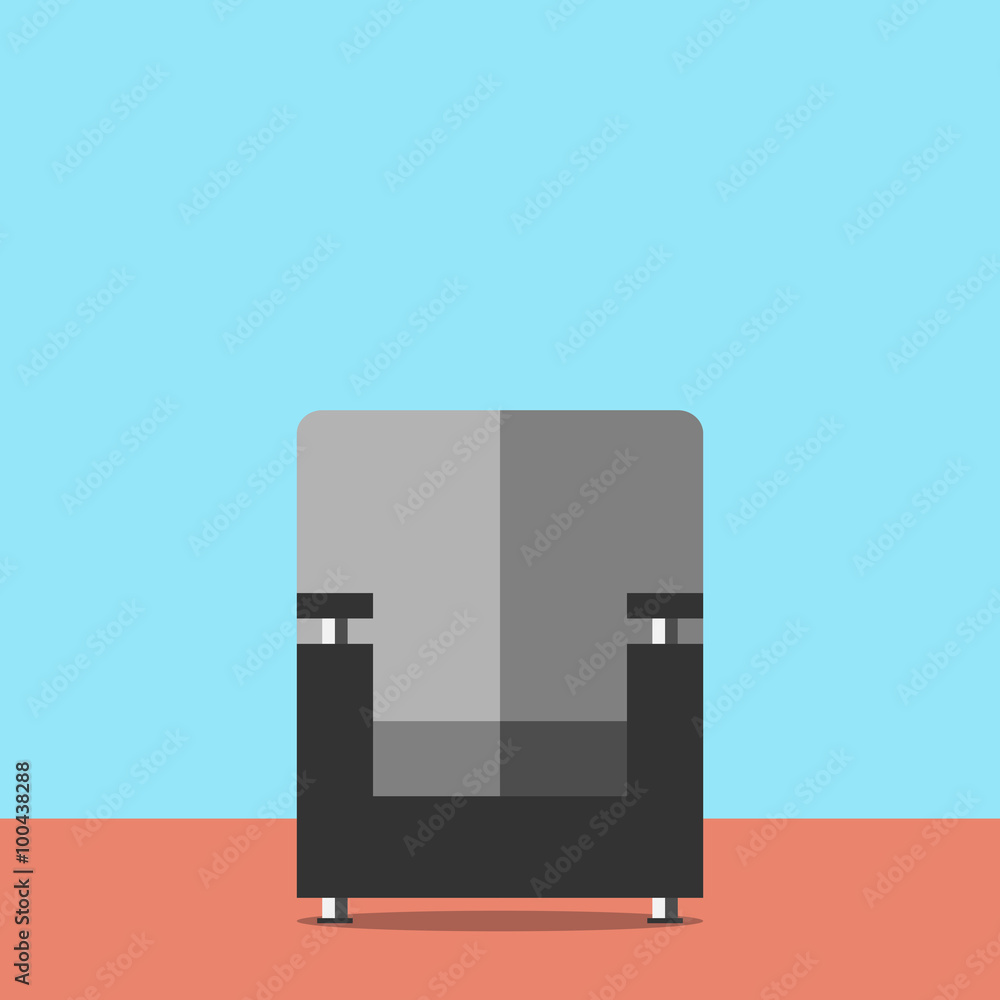 Black armchair in room Black armchair in room
