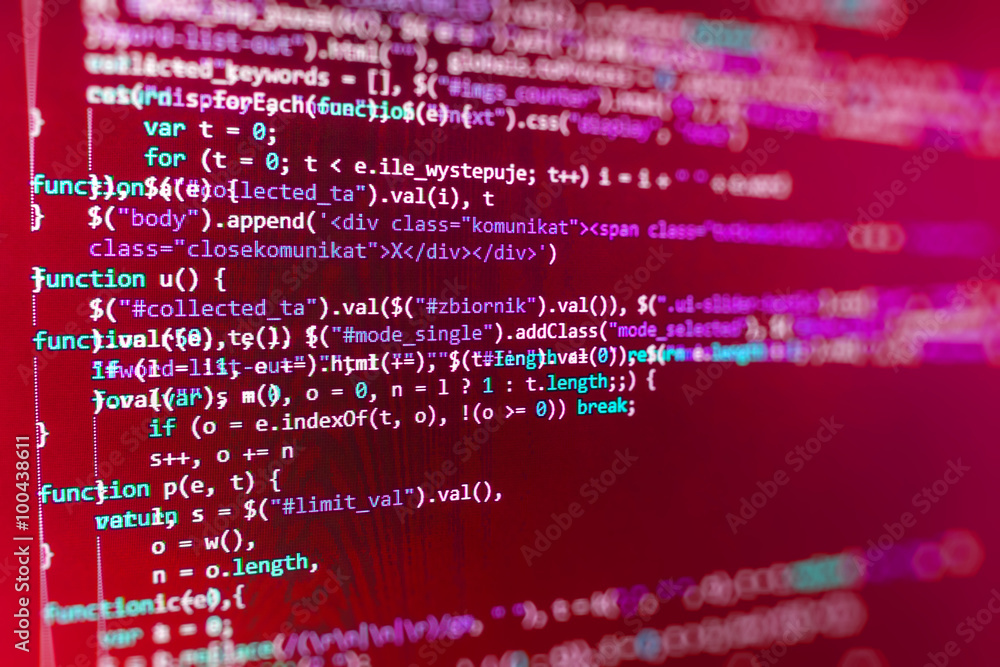 Computer source code programmer script developer. Modern technology ...