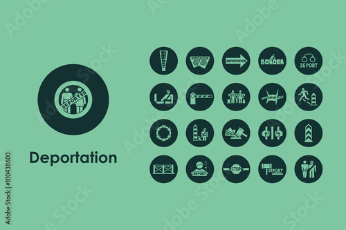 Set of deportation simple icons