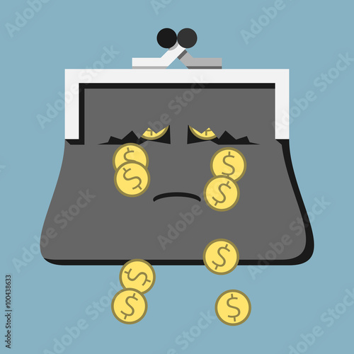 Sad purse losing money
