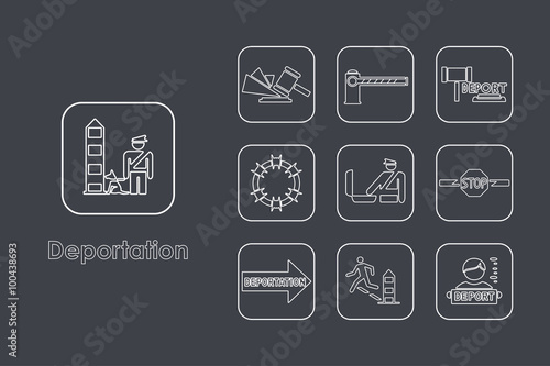 Set of deportation simple icons