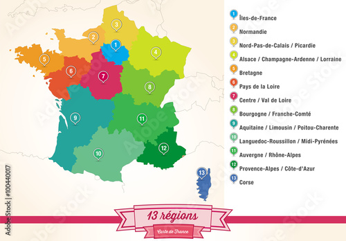 carte des régions de france photo