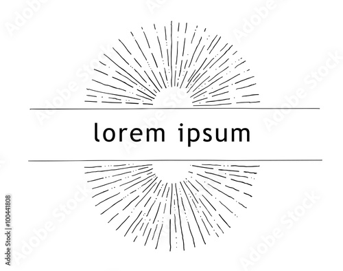 Hand drawn sunburst vector. Template for your design.