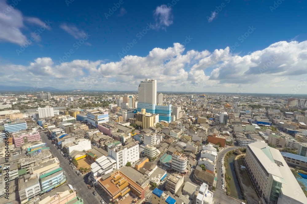 Fototapeta premium Aerial view of Hat Yai, Thailand
