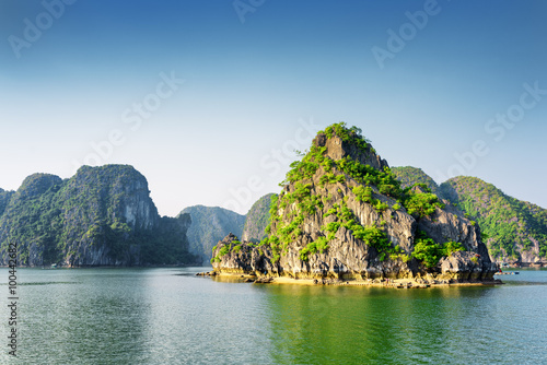 Scenic view of the Ha Long Bay, the South China Sea in Vietnam