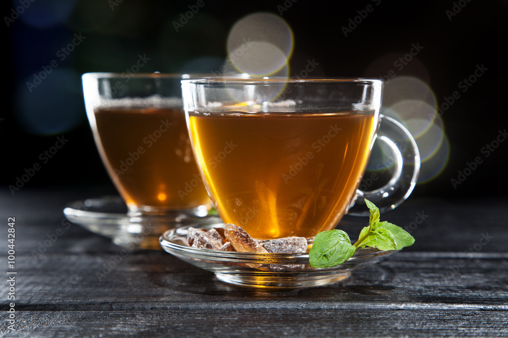 Cup of tea on dark background Cup of tea on dark background