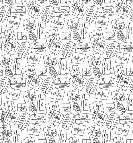 Luggage things boxes cargo seamless pattern. 