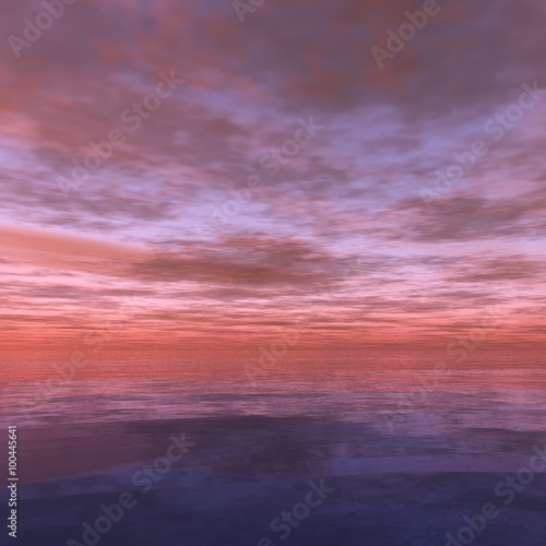 Clouds over the lake in pastel colors