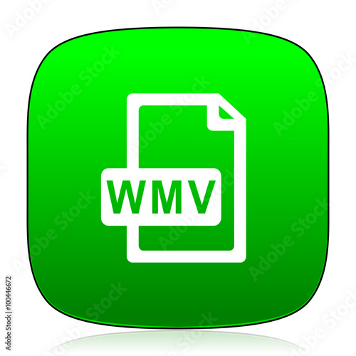 wmv file green icon photo