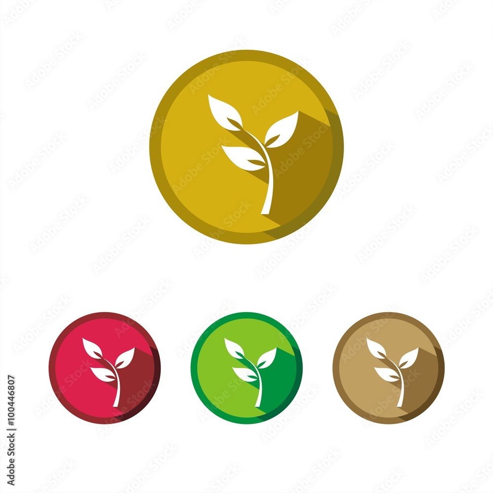 Icono planta botón fondo colores