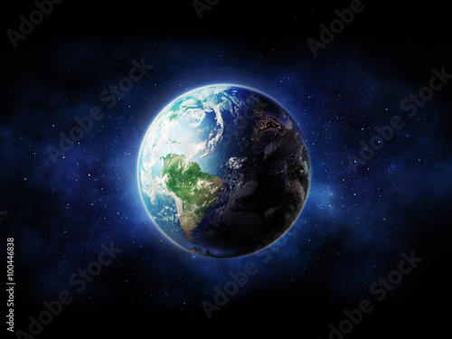 Fototapeta Naklejka Na Ścianę i Meble -  High Resolution Planet Earth view. The World Globe from Space in