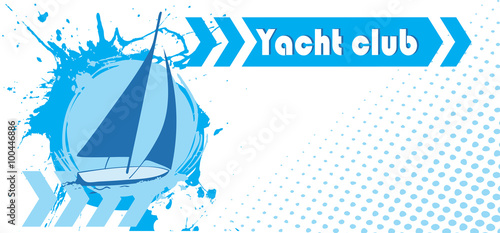 Abstract horizontal yacht club banner