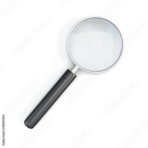 3d Magnifier isolated on white bcakground.