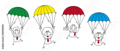paratrooper business team