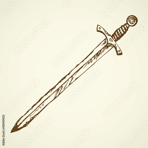 Old sword. Vector drawing