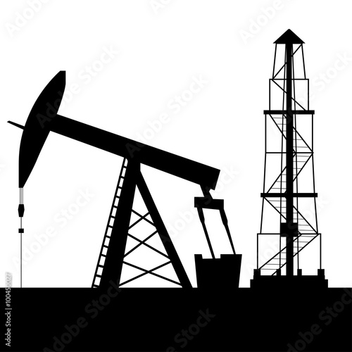 Silhouette of oil derrick