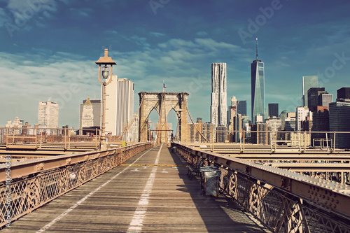 Brooklyn Bridge in Manhattan over Hudson River. New York City  © igorp1976