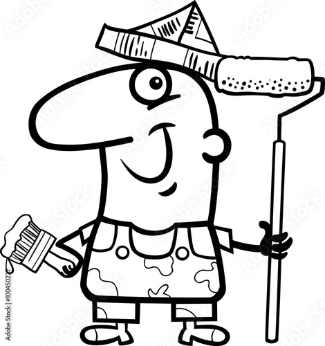 painting worker coloring book
