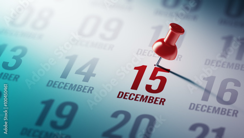December 15 written on a calendar to remind you an important app