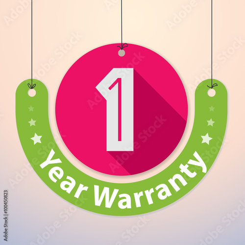 1 year Warranty Colorful Badge, Paper cut-out